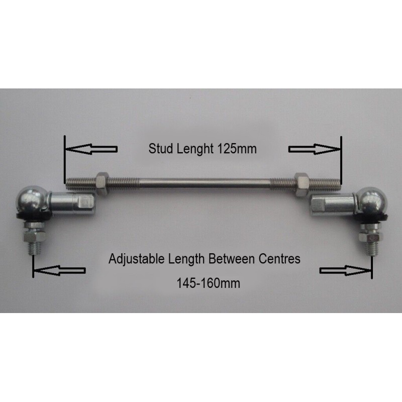 M5 Ball & Socket Joint Carburettor Throttle Link Rod 145-160mm Weber Dellorto T5J